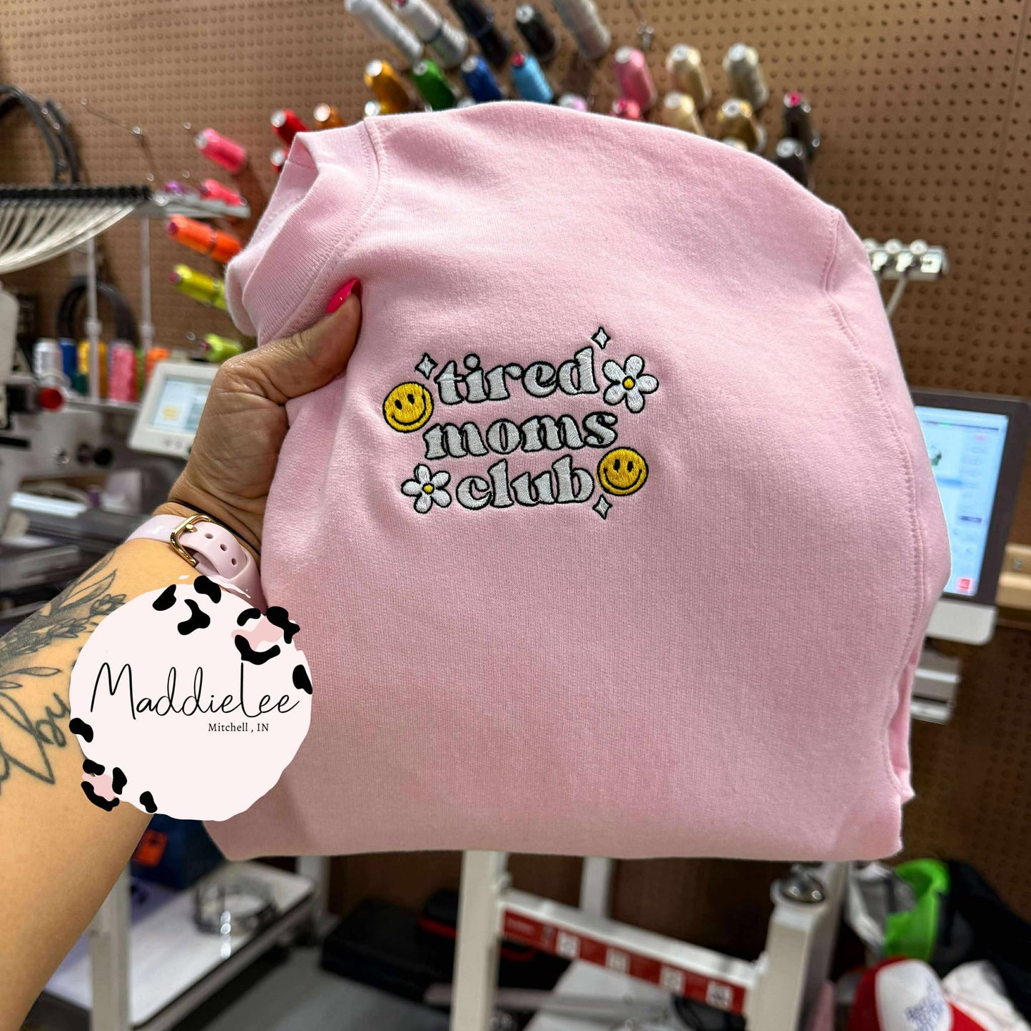 Tired Moms MAMA Club EMB. Crewneck