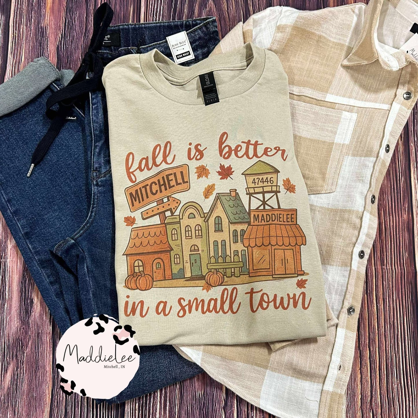 Fall Small Town Mitchell Tee - Crew