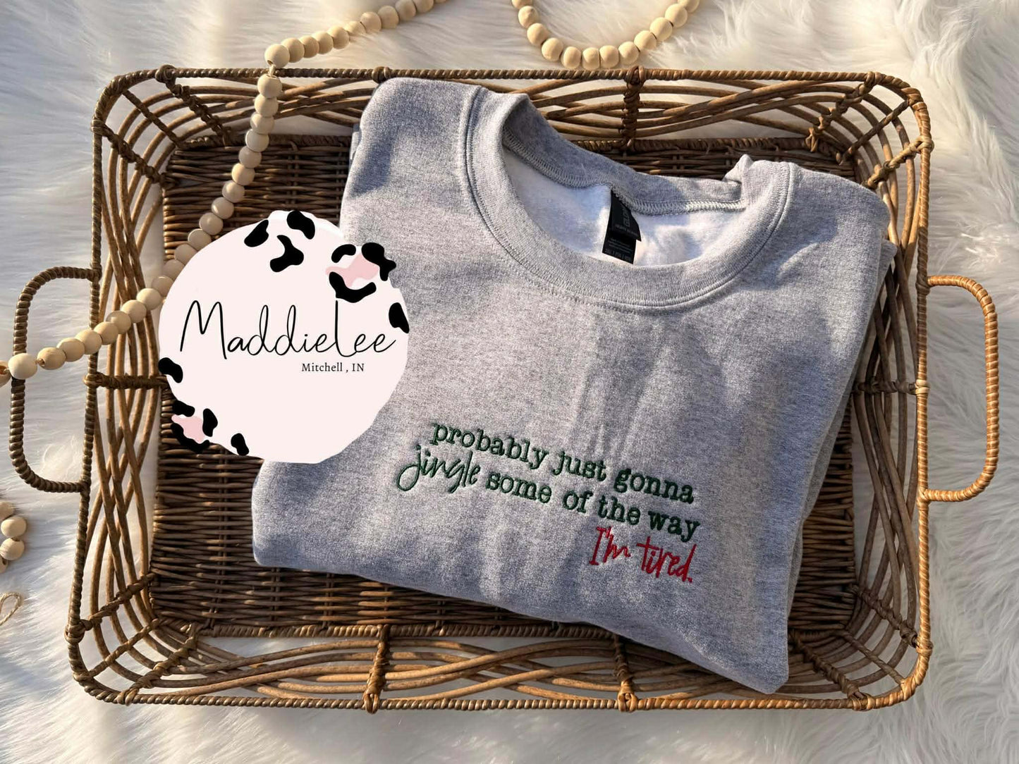 Jingle Some of the way EMB. Crewneck