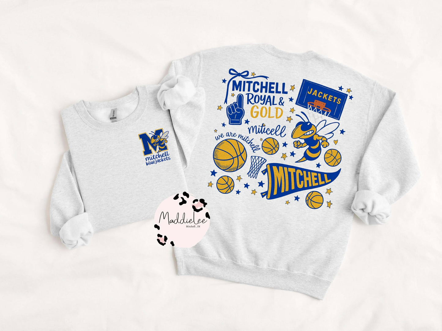 Mitchell BlueJackets Basketball Icon Tee - Crew