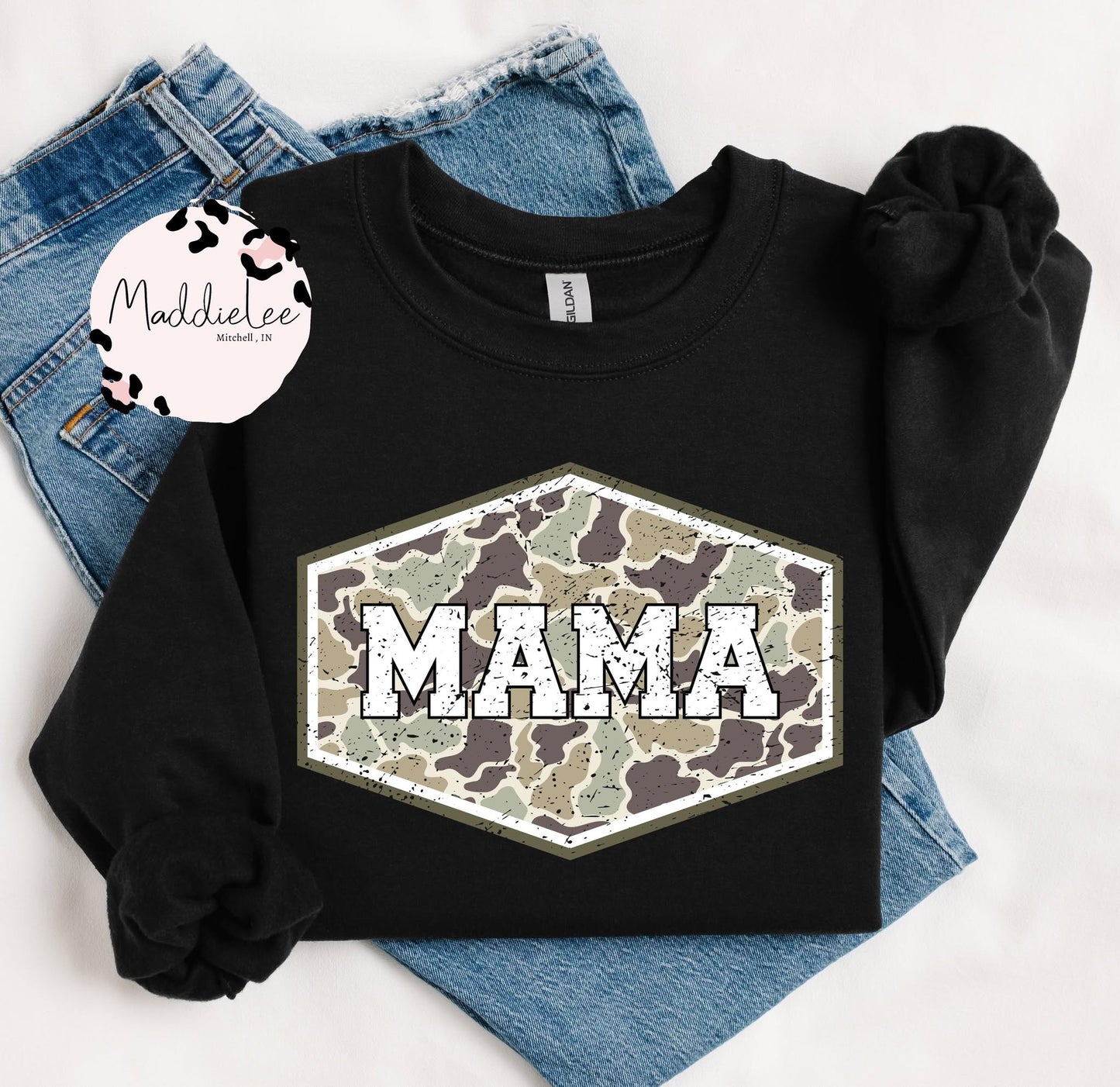 CAMO MAMA NAME TEE - CREW