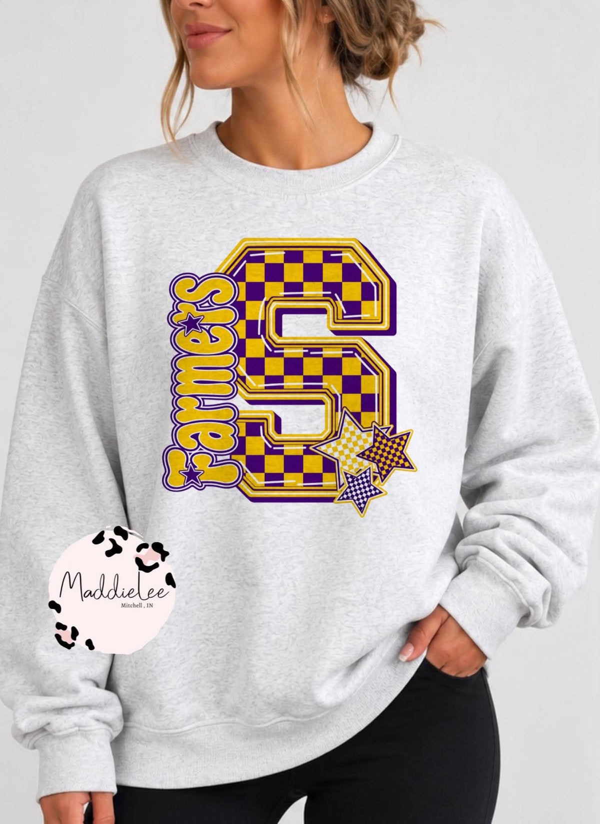 Checkered Star School Spirit Flag *Custom