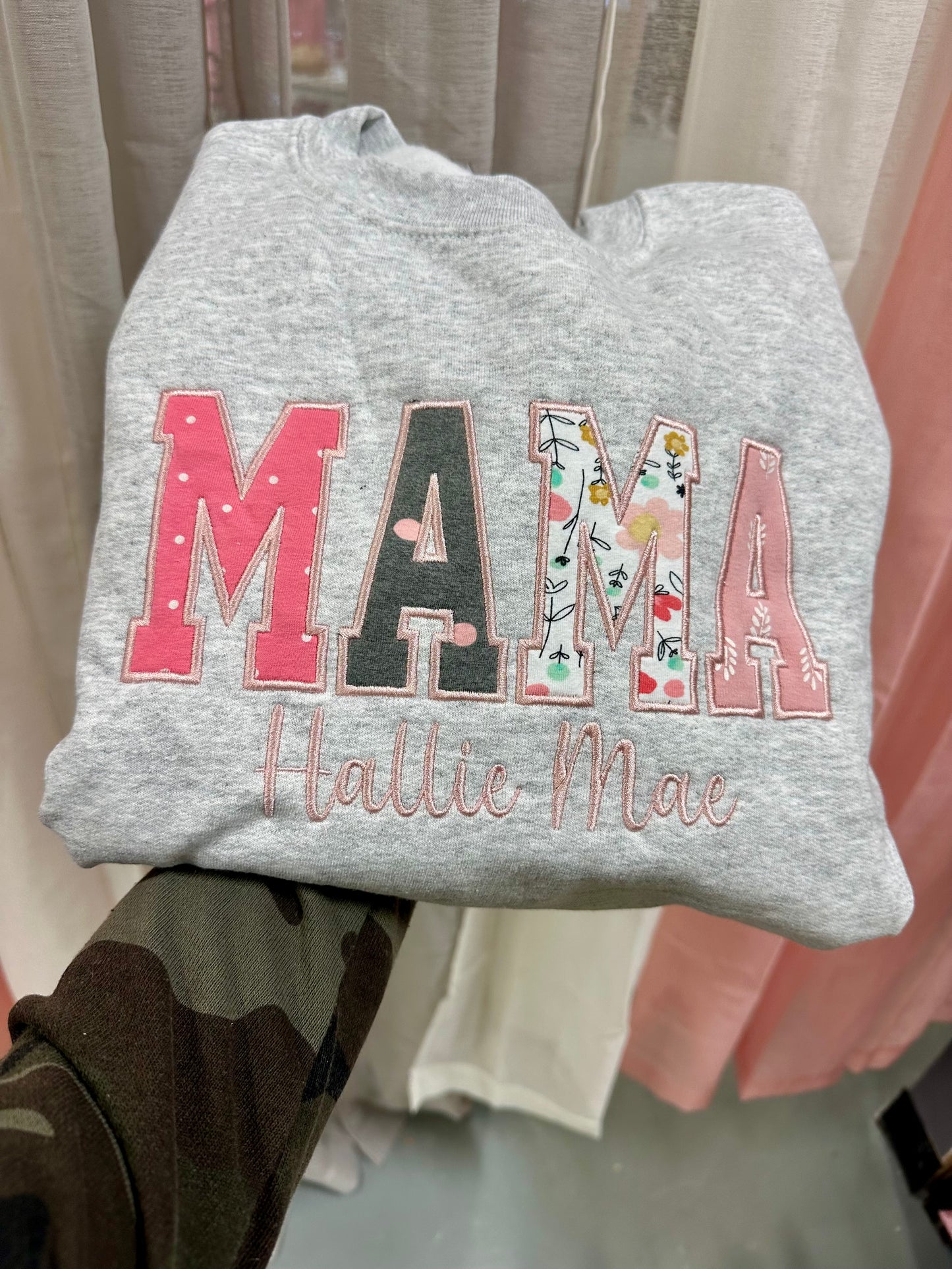 Mama Custom Sleeper/Onsie Appliqué Crewneck