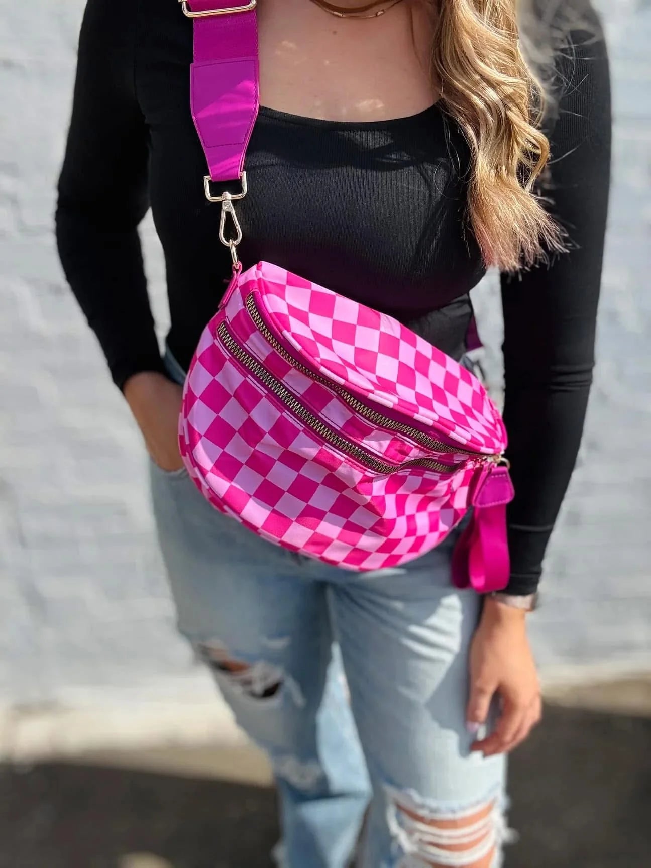 Viral Checkered Bum Bag