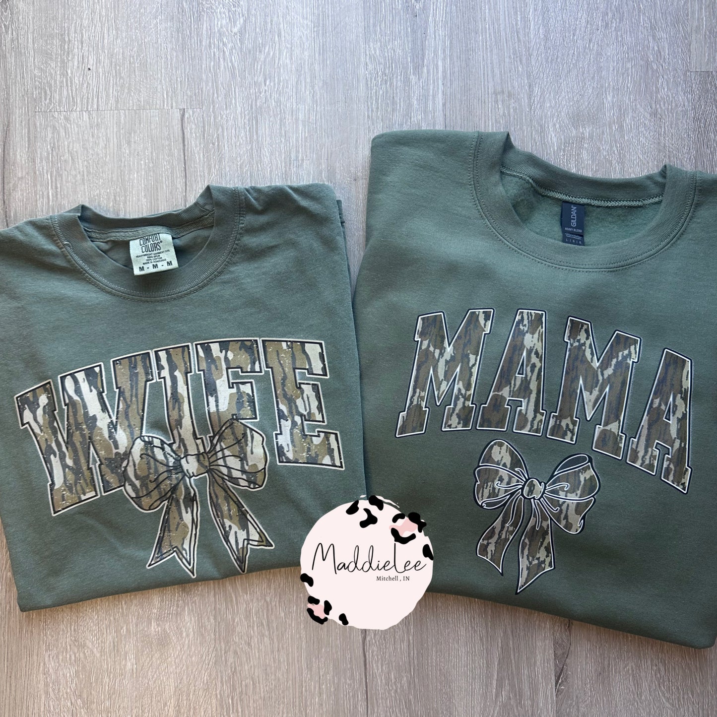Coquette MAMA/WIFE Camo Tee/Crew