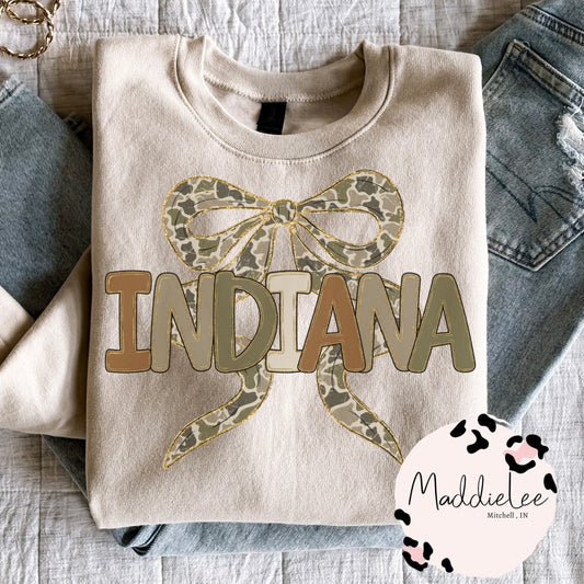 Bow Camo Indiana Tee - Crew