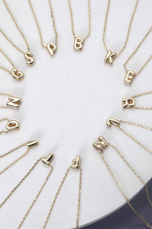 Initial Bubble Mini Necklace