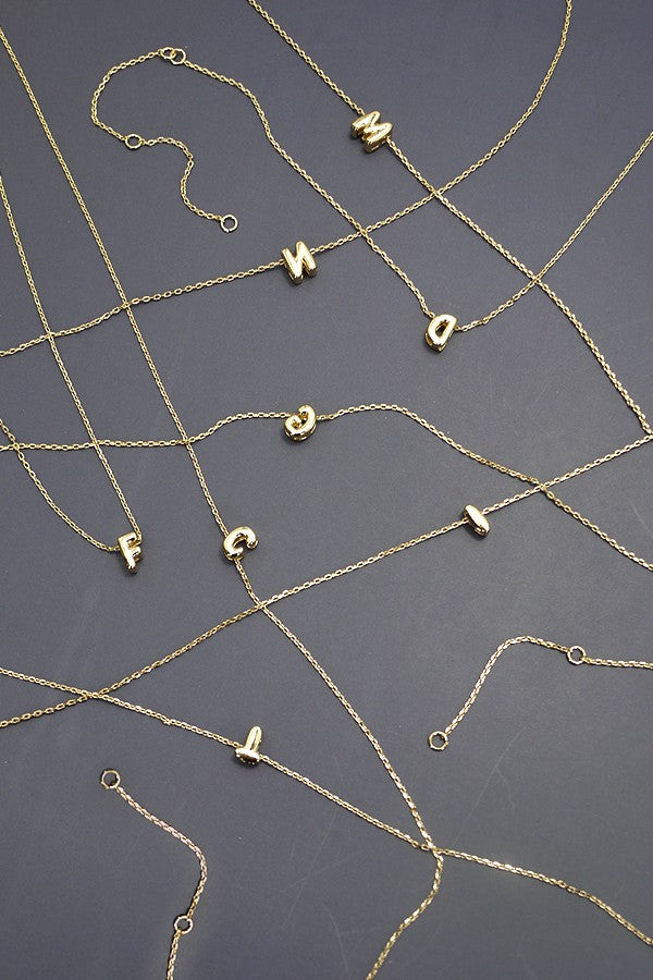 Initial Bubble Mini Necklace