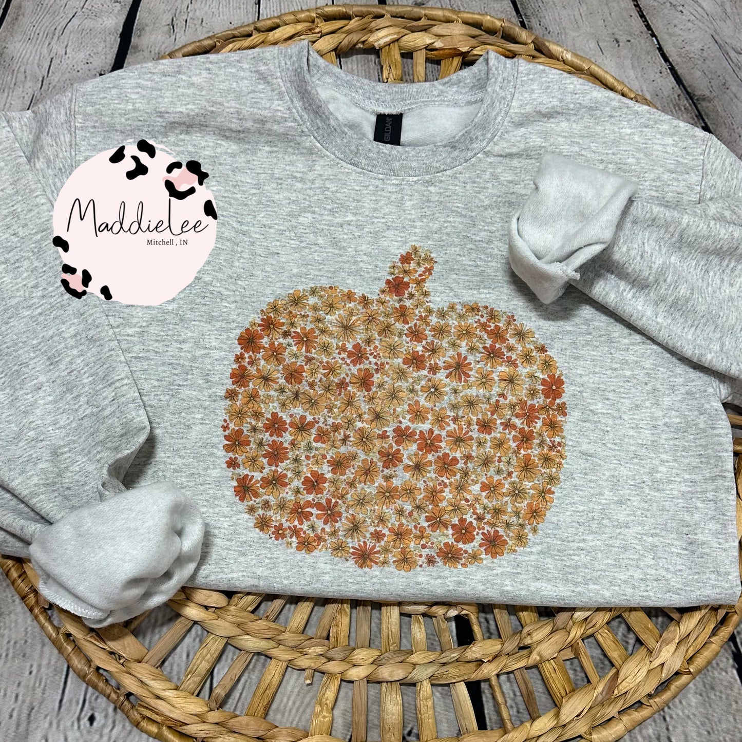 Floral Pumpkin Tee/Crew