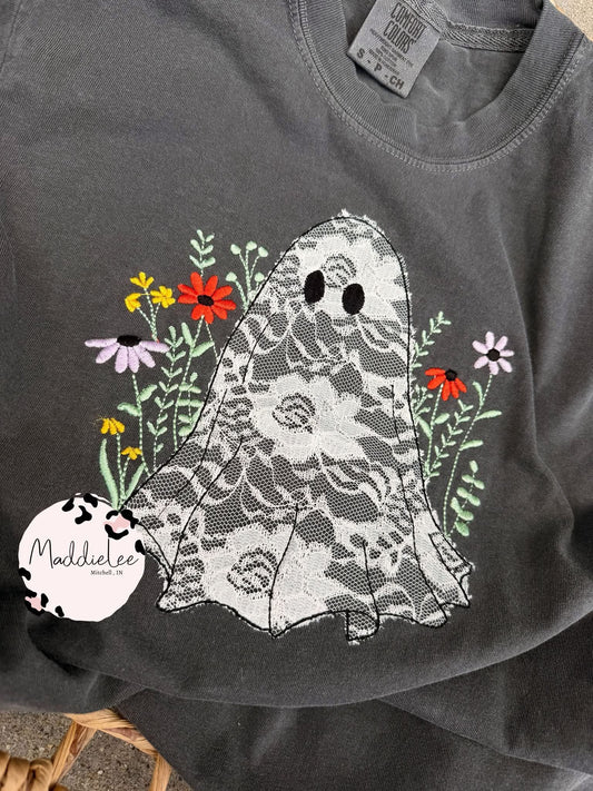 EMB floral ghost appliqué WS