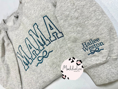 MAMA Ribbon Embroidery Crewneck