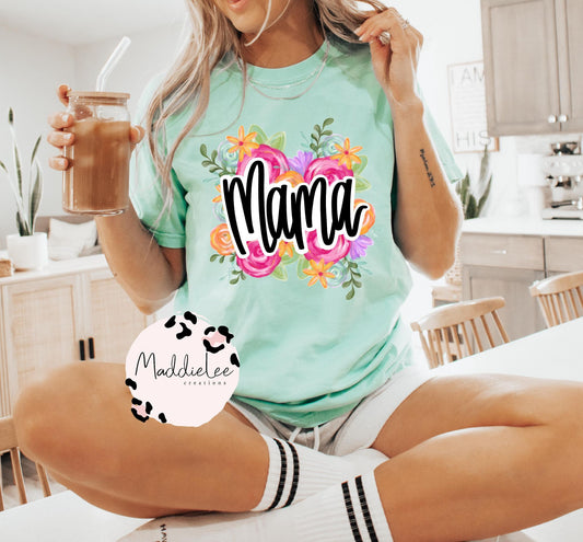 Summer Time Floral Mama CC Tee