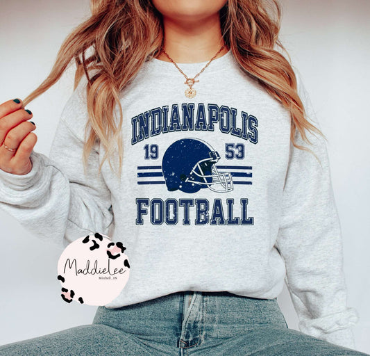 Vintage Football BLUE IN Tee/Crew