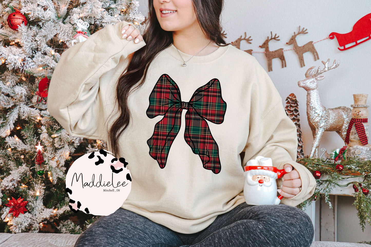 Vintage Christmas Ribbon Tee/Crew