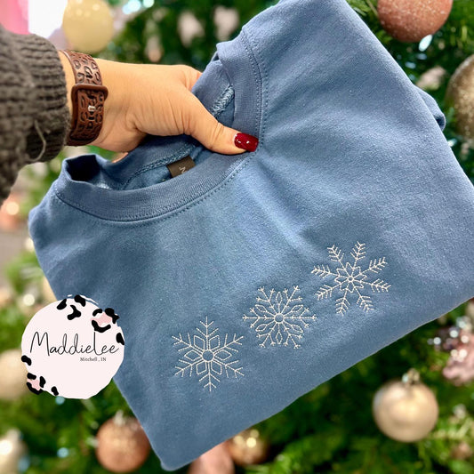 Snowflake Embroidery Crewneck