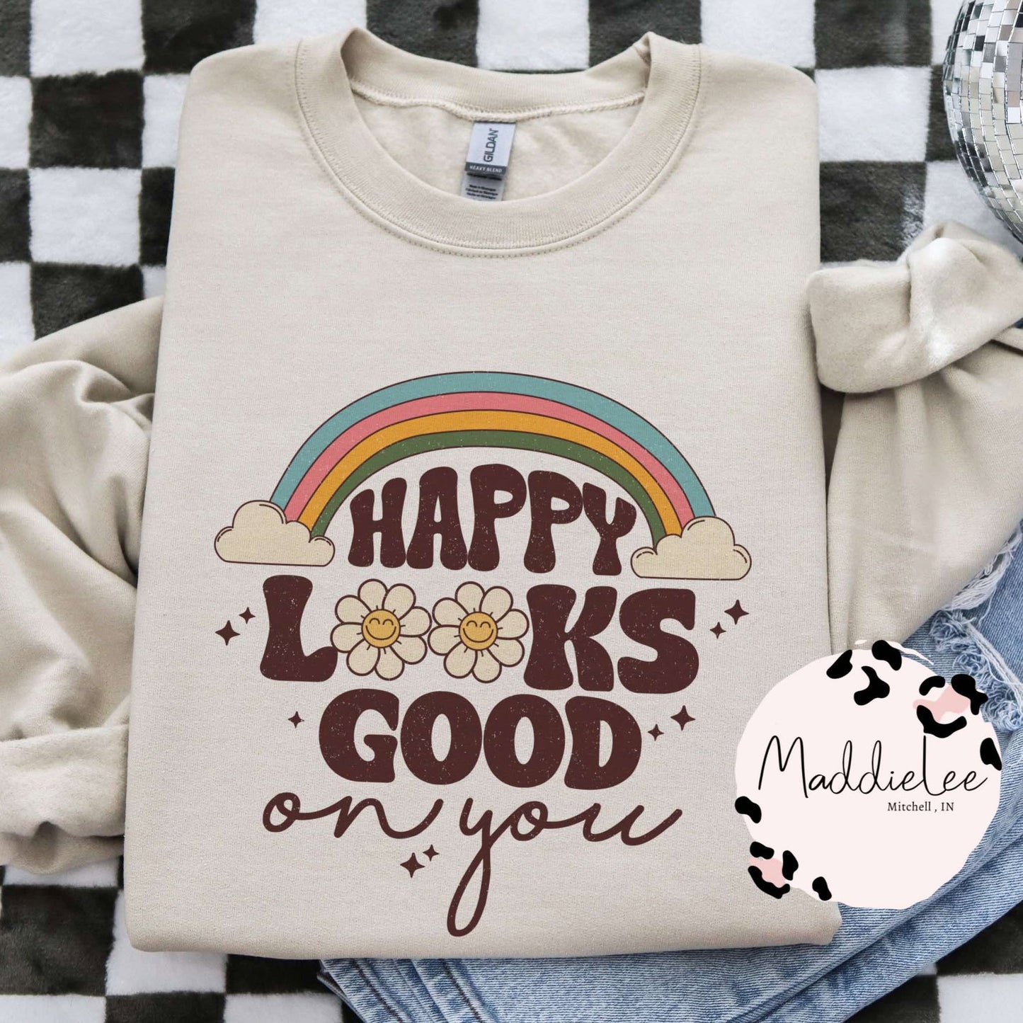 Happy Looks Good on You Tee/Crew