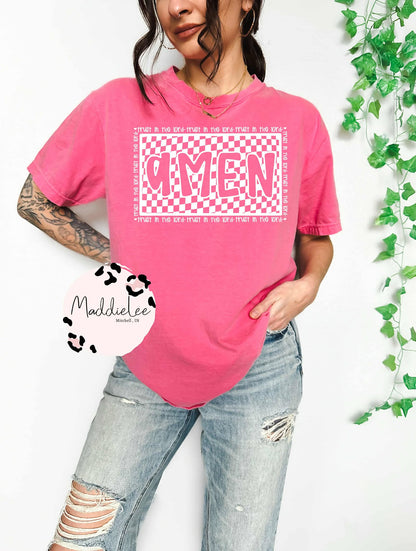 Checkered Amen CC Tee