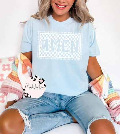 Checkered Amen CC Tee