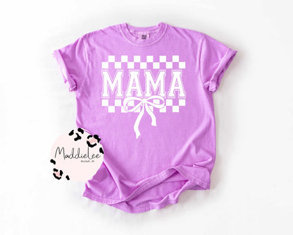 Neon Checkered Mama Tee