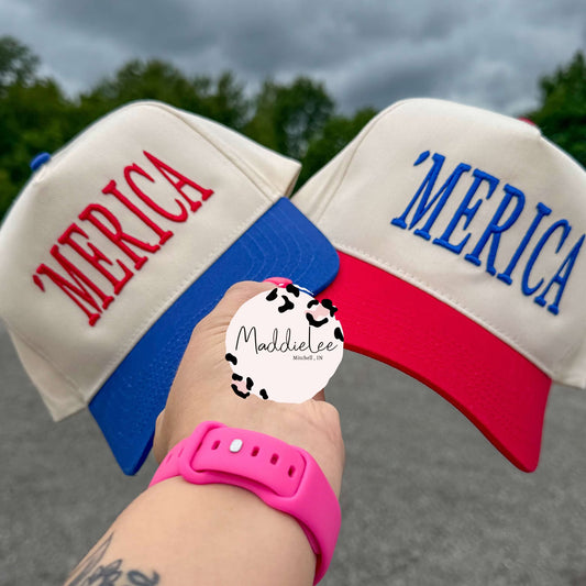 'Merica Emb. Puff Hat