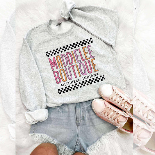 MaddieLee Checkered Tee - Crew