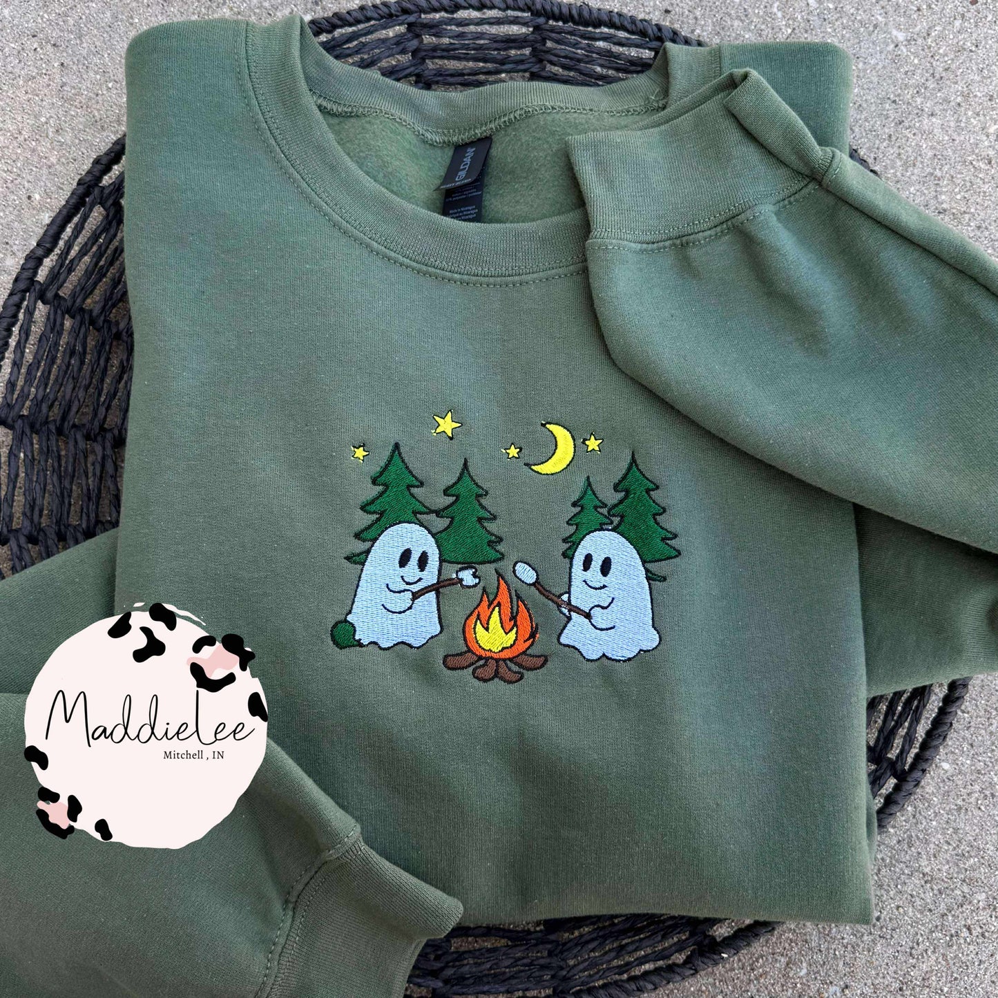 Ghosty Campfire EMB. Crewneck