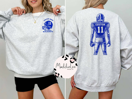 Custom Football Player Tee - Crew
