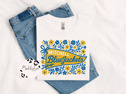 Floral School Spirit Tee - Crew