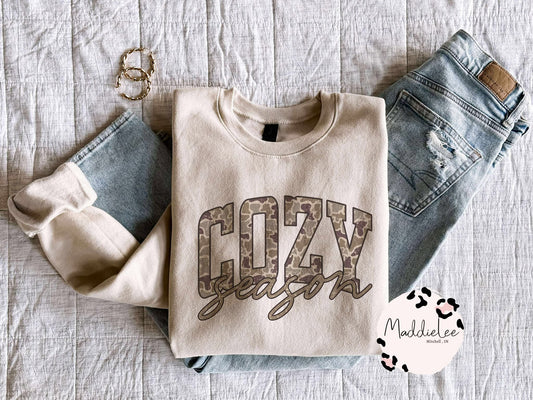Camo Cozy Season Tee - Crew