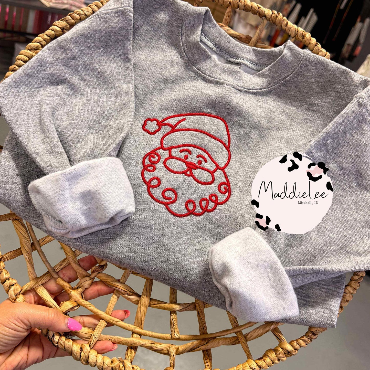 Puff Santa Embroidery Crewneck