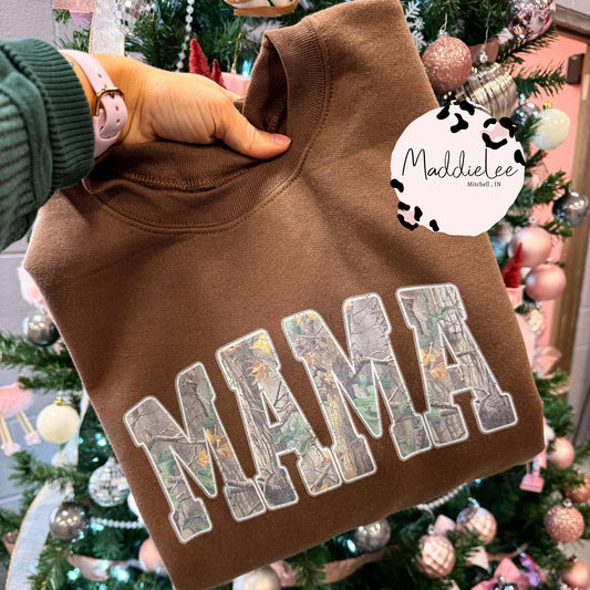 Mama Camo Brown Tee - Crew