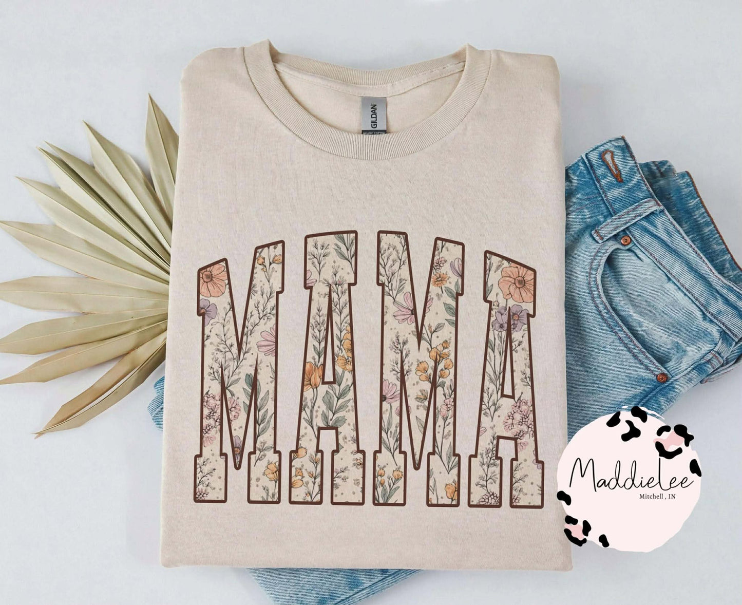 Neutral MAMA Floral Tee/Crew