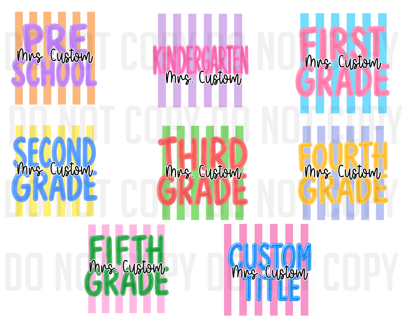 Custom School Title w/ name