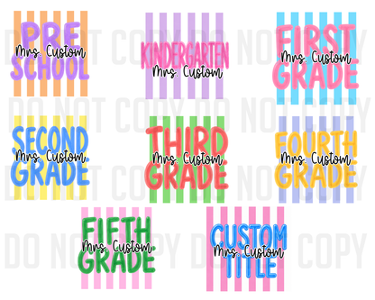 Custom School Title w/ name