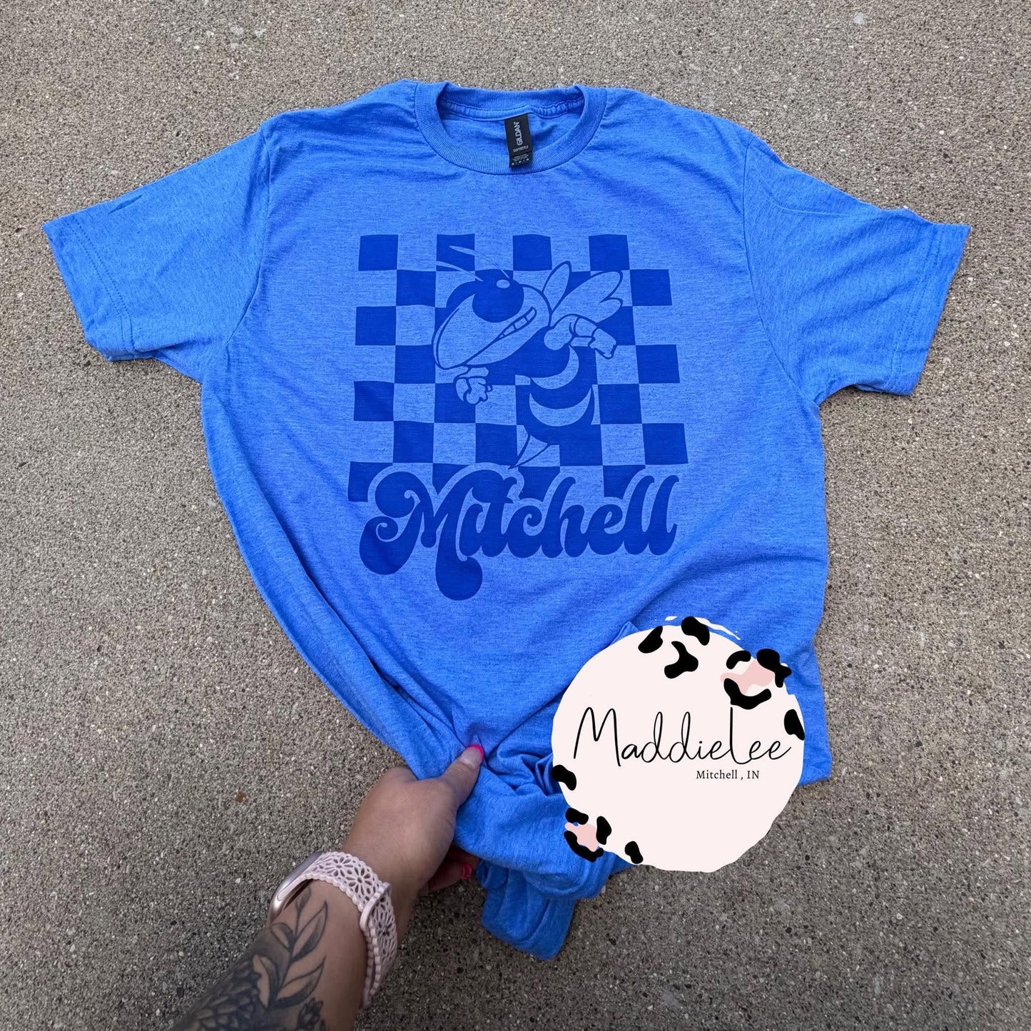Checkered Royal Mashup Mitchell Tee