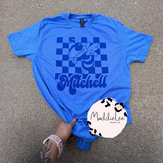 Checkered Royal Mashup Mitchell Tee