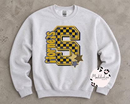 Checkered Star School Spirit Flag *Custom