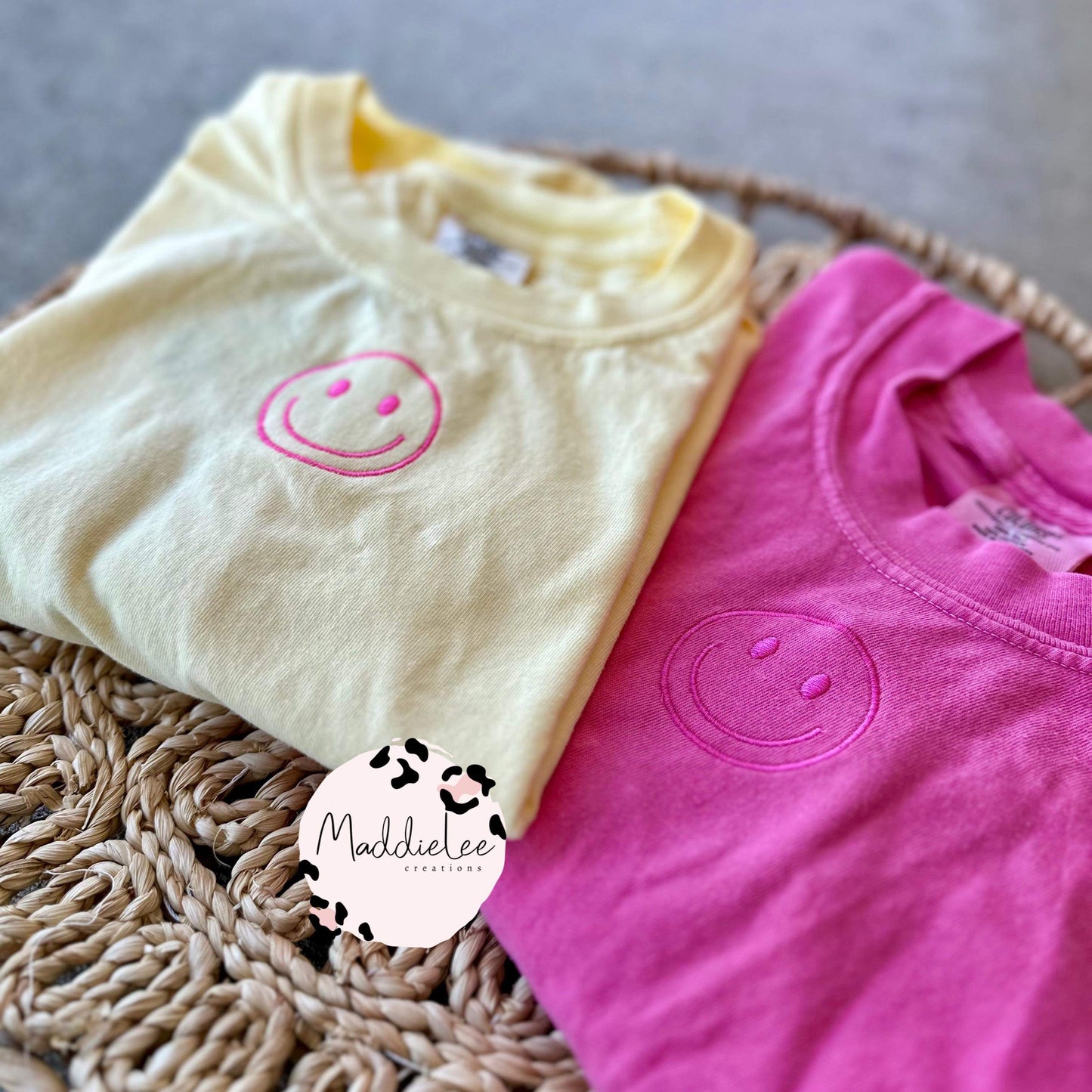 Spring Smiley Embroidery Tee