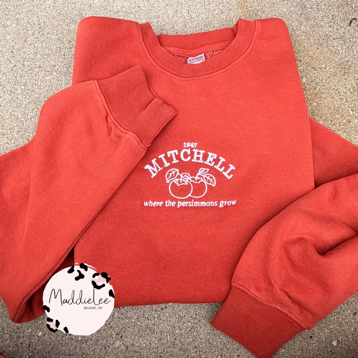 Mitchell Persimmon Embroidery Crewenck