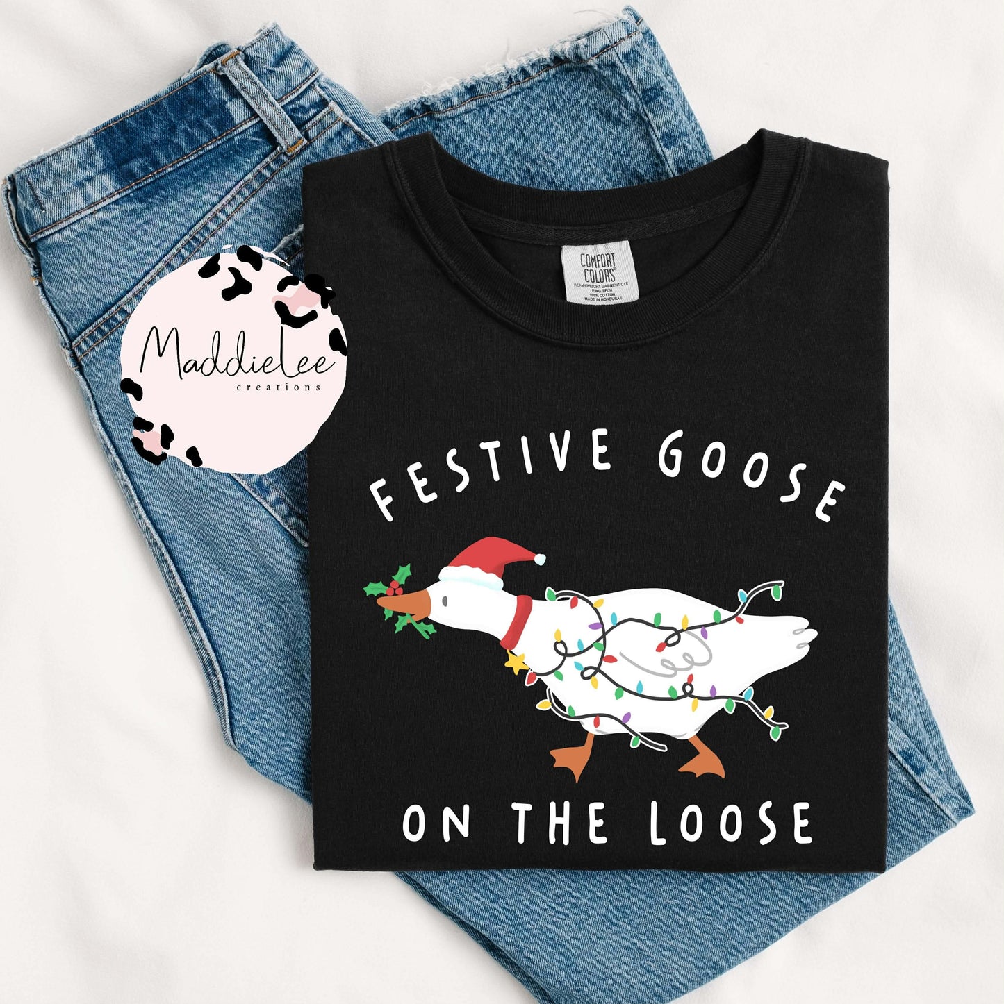 Festive Goose on the Loose Tee - Crew