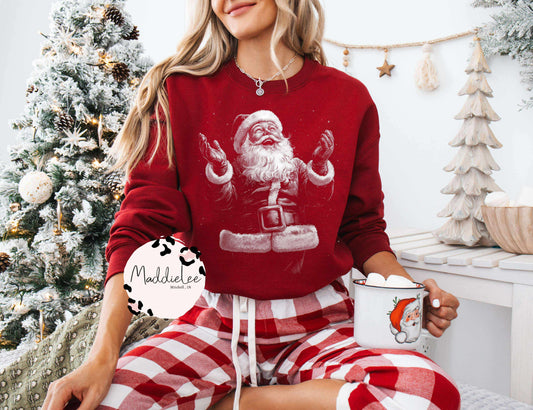 White Out Santa Tee - Crew