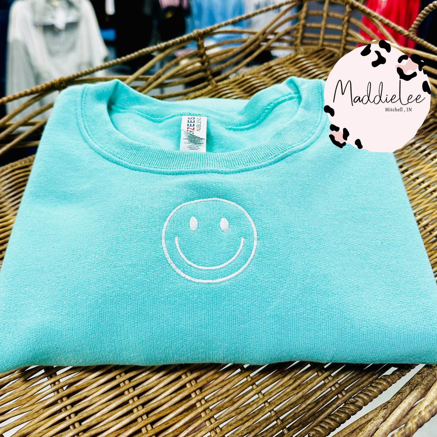 Springy Smiley Embroidery Crewneck