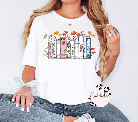 Floral TS Books Tee/Crew