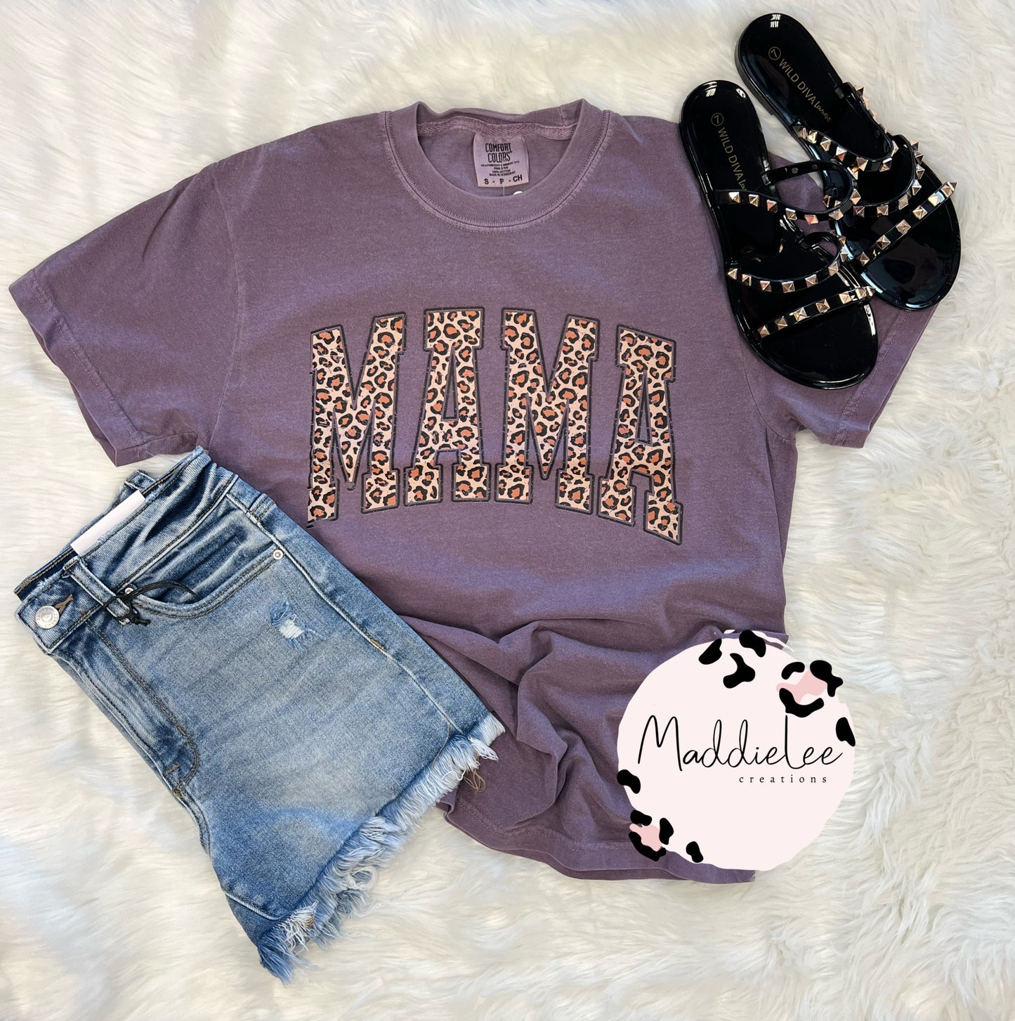 Violet Leopard Mama Tee