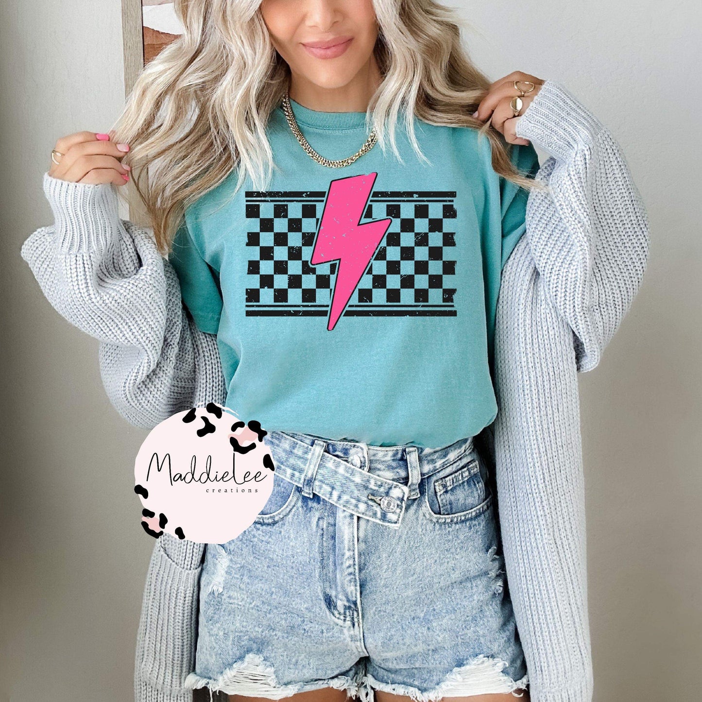 Checker Lightening Tee