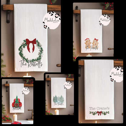 Custom Christmas Holiday Tea Towels