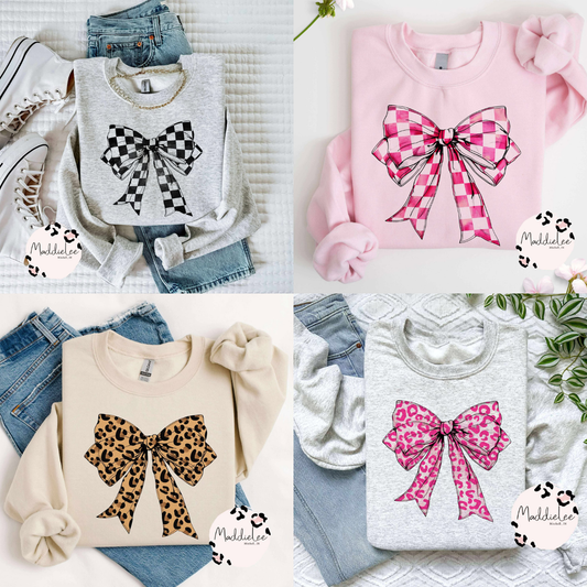 Coquette Bow Print Tee - Crew