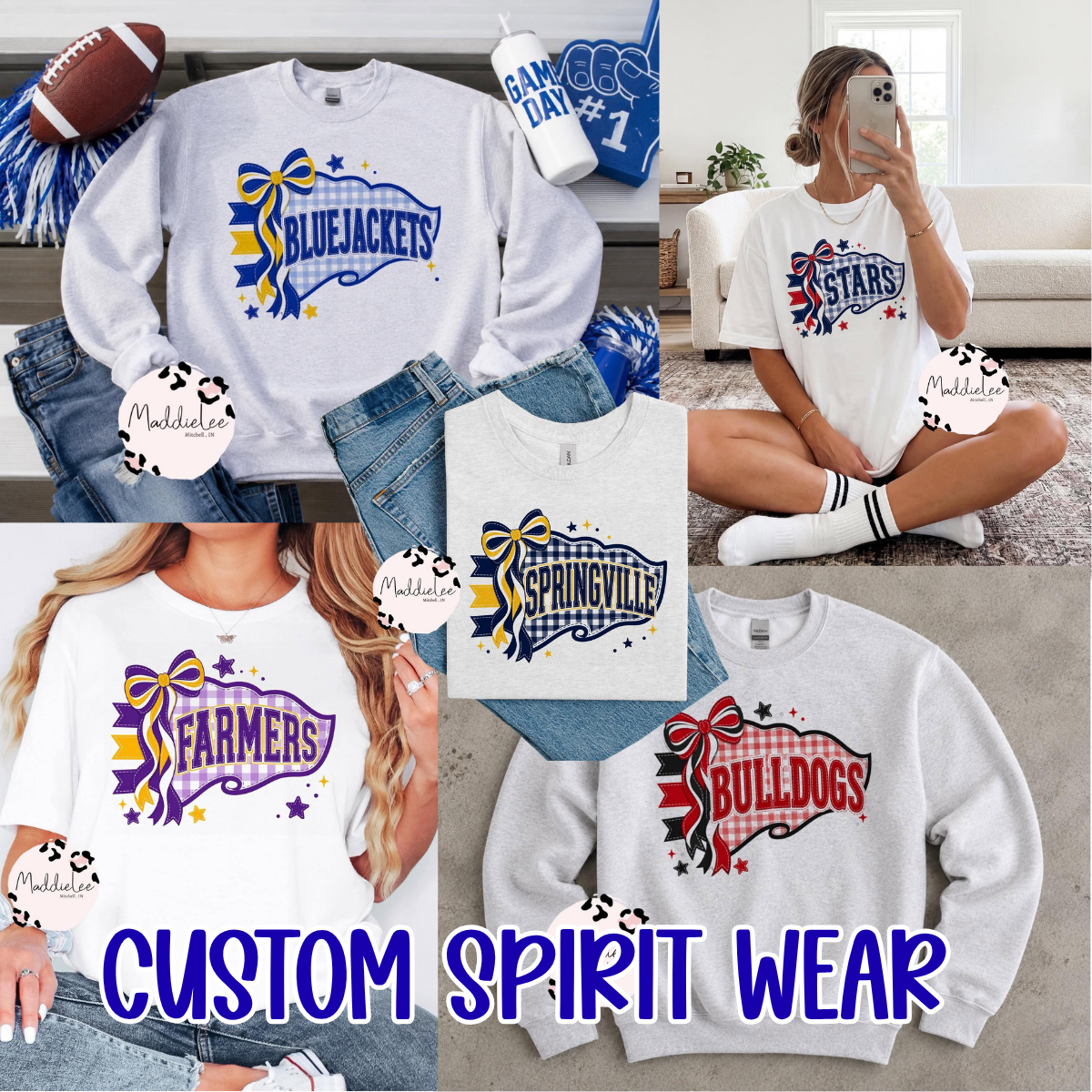 Gingham  School Spirit Flag *Custom