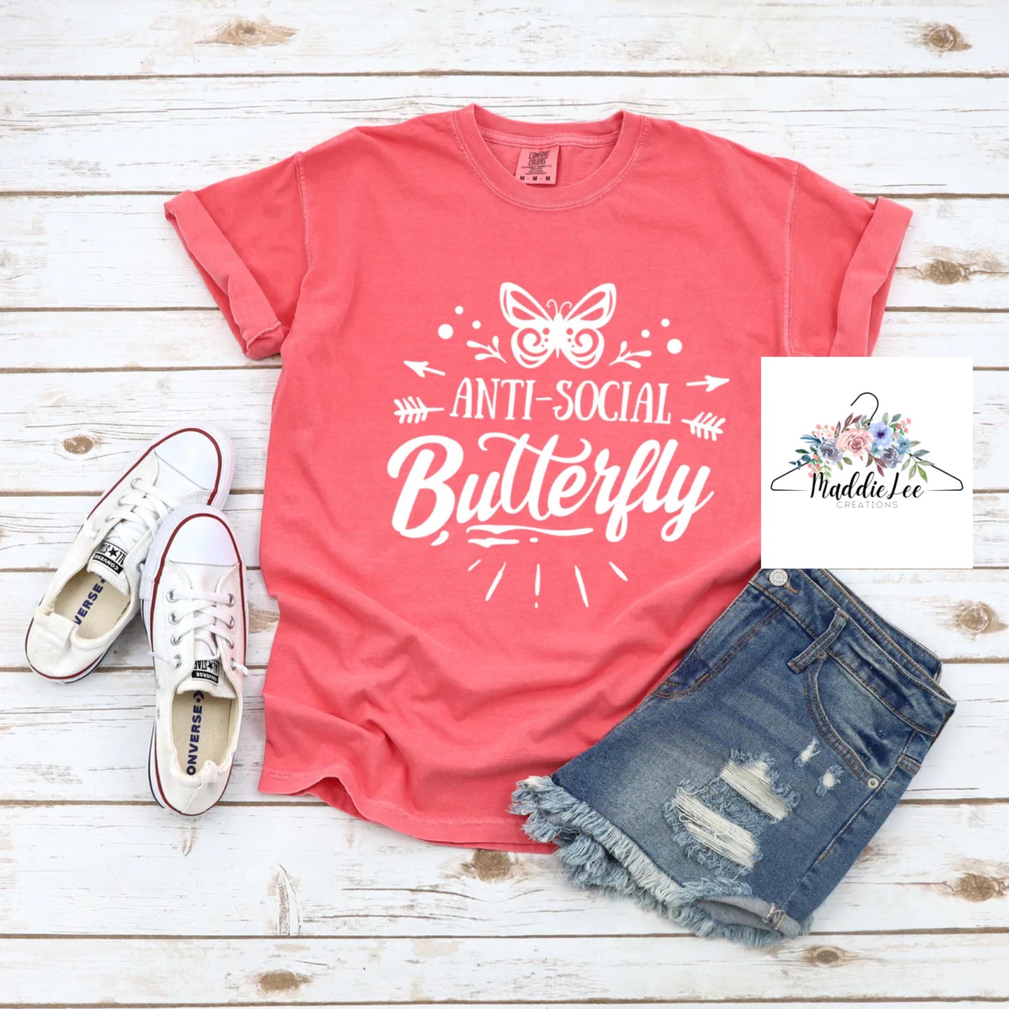 Anti-Social Butterfly Adult Tee